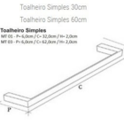 Porta Toalha 60cm Metric Black Matte