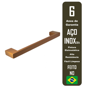 Foto de Porta Toalha  De Parede Guriri 40cm Cobre/rose Inox