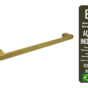 Foto de Porta Toalha  De Parede Guriri 40cm Dourado Inox