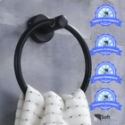Porta Toalha Anel Em Metal Preto Fosco