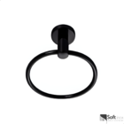 Porta Toalha Anel Em Metal Preto Fosco