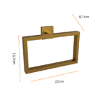 Porta Toalha Argola Dourado Gold Matte Eterna Italy L. Inox