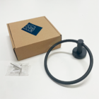 Porta Toalha Banheiro De Rosto Preto Inox 304 Redondo Argola