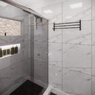 Porta Toalha Banheiro Triplo Parede Preto Elegance 60cm