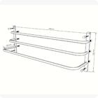 Porta Toalha Banheiro Triplo Parede Preto Elegance 60cm