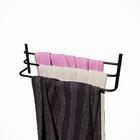 Porta Toalha Banheiro Triplo Parede Preto Elegance 60cm