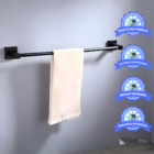 Porta Toalha Banho 50 Cm Super Luxo Latão Quadritt Preto