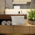 Porta Toalha Banho 50cm Troia Prata Alto Brilho Grego Metal