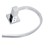 Porta Toalha Banho Argola Athena 12x19x7,50cm Prata