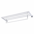 Porta Toalha Banho Barra com Suporte Metal Brilhante Parafuso 60cm Quaddro Sensea