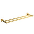 Porta Toalha Banho Barra Duplo Metal Gold Brilhante Quadratta Deca