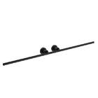 Porta Toalha Banho Barra Duplo Metal Black Matte Fosco Slim Deca