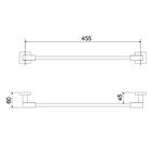 Porta Toalha Banho Metal Barra Quadra 2038 Meber