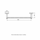 Porta Toalha Barra 30cm - Likeflex
