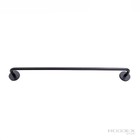 Porta Toalha Bastão 45cm Preto Inox Toalheiro Banheiro