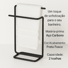 Porta Toalha De Bancada Preto Fosco Future