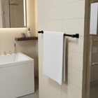 Porta Toalha De Banheiro 60cm Aço Inox 304 Preto Fosco [q-t60