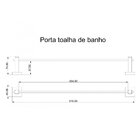 Porta Toalha De Banho 51cm Inox Polido Square Ducon Metais Cr