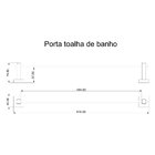 Porta Toalha De Banho 51cm Inox Square Sq12430 Ducon Metais R