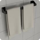 Porta Toalha De Banho Adesivo 3m Banheiro Parede Preto Df