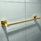 Porta Toalha De Banho Dourado Toalheiro Reto 40cm Metal Barra