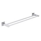 Porta Toalha de Banho Duplo de Metal Cromado 63cm Square Stoc