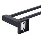 Porta Toalha de Banho Duplo de Metal Preto Fosco 63cm Square Stoc