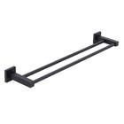 Porta Toalha de Banho Duplo de Metal Preto Fosco 63cm Square Stoc