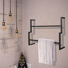 Porta Toalha De Banho Industrial Metálico Preto 60 Cm - D'ros