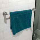 Porta Toalha De Banho Inox 304 Escovado Toalheiro Reto Barra