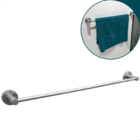 Porta Toalha De Banho Inox 304 Escovado Toalheiro Reto Barra
