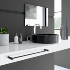 Porta Toalha De Banho Para Banheiro Metal Preto Fosco 52cm Or