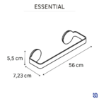 Porta Toalha de Banho Parede Aço Prata 56cm Essential Sensea
