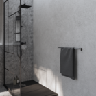 Porta Toalha de Banho Parede Aço Preto 56cm Studio Sensea