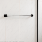 Porta Toalha De Banho Preto Fosco Suporte Banheiro Barra 60cm