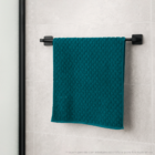 Porta Toalha De Banho Preto Fosco Suporte Banheiro Barra 60cm