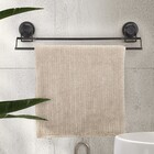Porta Toalha de Banho Sucção Aço e Plástico Black 50cm Arthi
