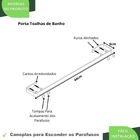 Porta Toalha De Banho Suporte De Parede Preto U.zmt