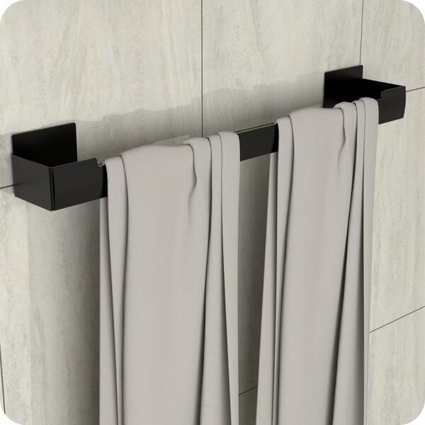 Porta Toalha De Banho Toalheiro Com Adesivo Preto Elg