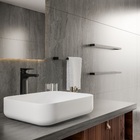 Porta Toalha de Parede Duplo Metal Preto Docolflat On