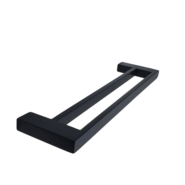 Porta Toalha De Parede Guriri Duplo 60cm Preto Inox