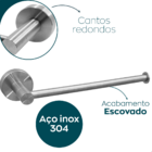 Porta Toalha De Rosto Banheiro Inox 304 Escovado Toalheiro Re