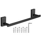 Porta Toalha De Rosto Barra Quadrada 30cm Toalheiro Preto Fos