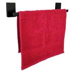 Porta Toalha De Rosto Barra Quadrada 30cm Toalheiro Preto Fos