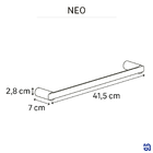 Porta Toalha de Rosto Parede Metal Preto 41,5cm Neo Sensea