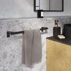 Porta Toalha de Rosto Parede Aço Preto 41cm Studio Sensea