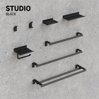 Porta Toalha de Rosto Parede Aço Preto 41cm Studio Sensea