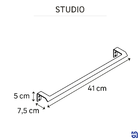Porta Toalha de Rosto Parede Aço Preto 41cm Studio Sensea