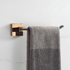 Porta Toalha De Rosto Preto Fosco Com Rose Parede Banheiro