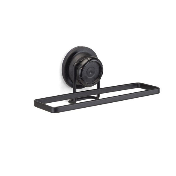 Porta Toalha de Rosto Sucção Aço e Plástico Black 20cm Arthi
